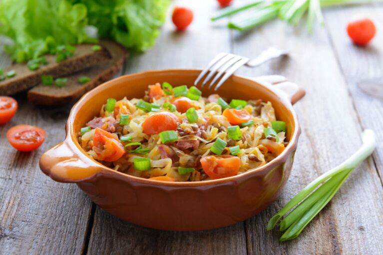 When following a consumption diet, it is allowed to prepare chopped vegetable stew