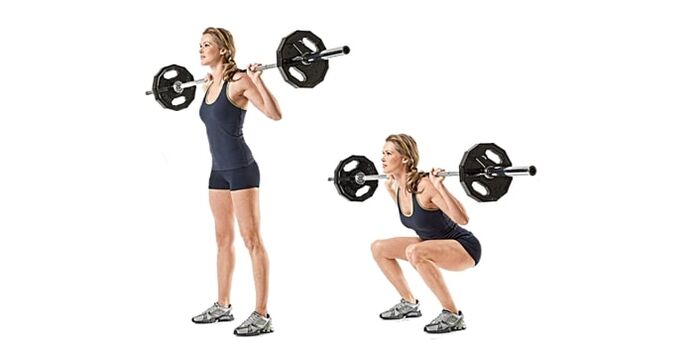 Squatting with bar